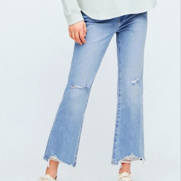 Uniqlo 10" Skinny Flare Distressed Jeans
